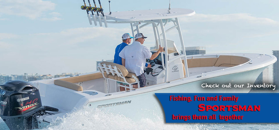 Anglers driving a Sportsman Center Console in rough water